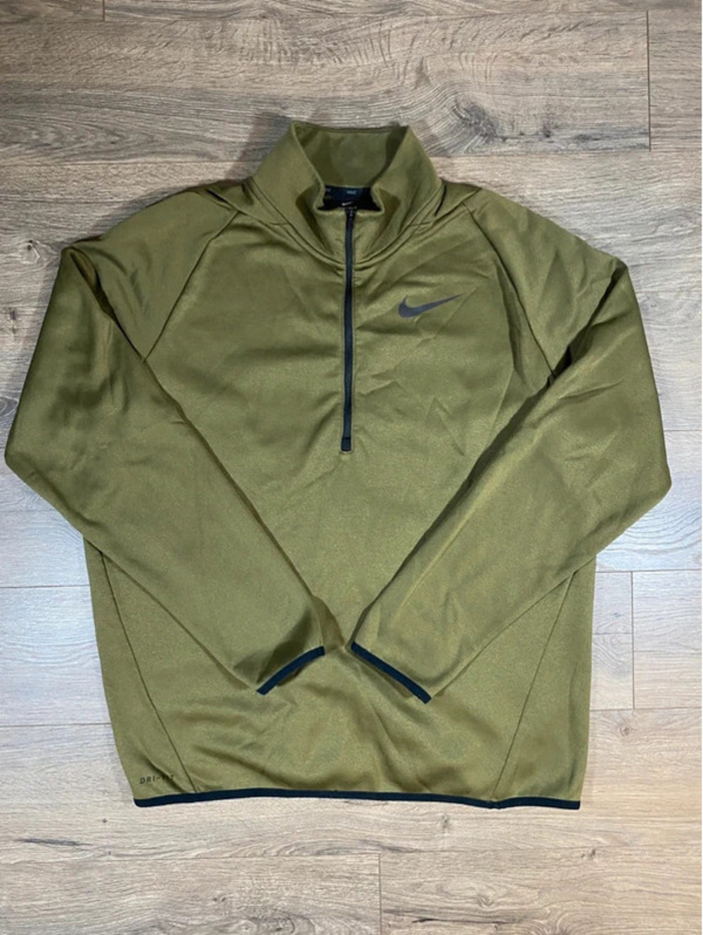 Nike Therma Dri-FIT Men's L Olive Green 1/4 Zip Fleece Pullover 932041